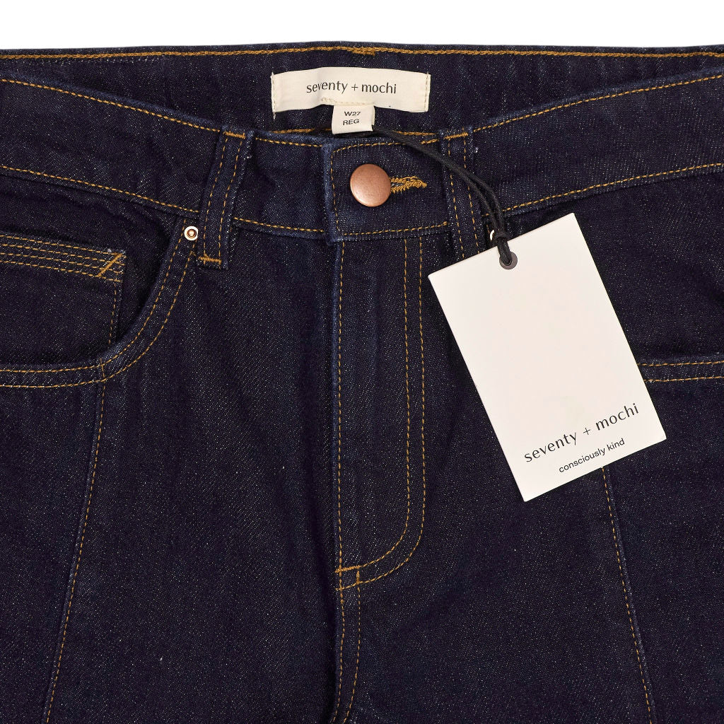 Seventy + Mochi Blue Stevie Turn Up Jeans