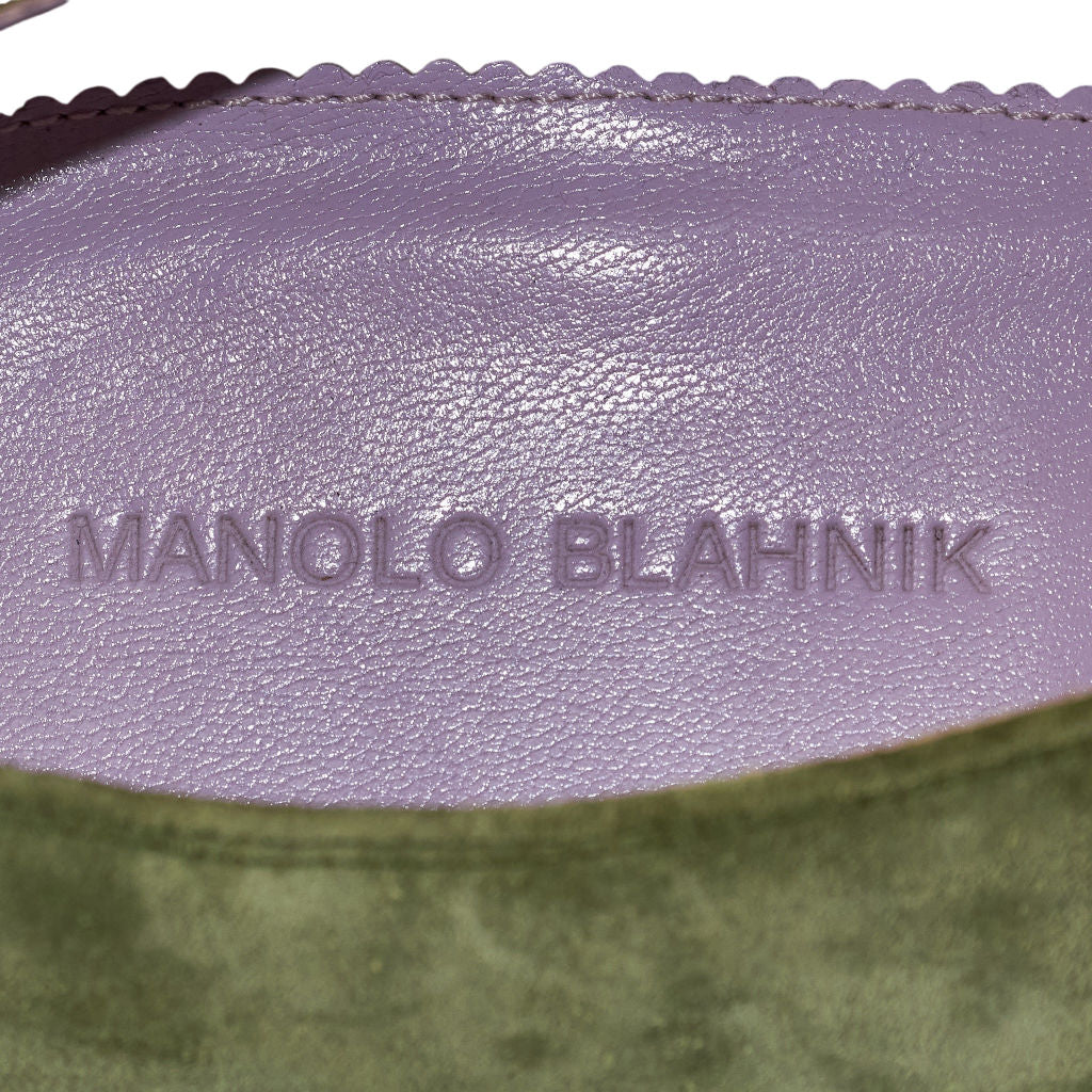 Manolo Blahnik Green Suede Derby Shoes