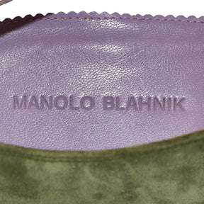 Manolo Blahnik Green Suede Derby Shoes