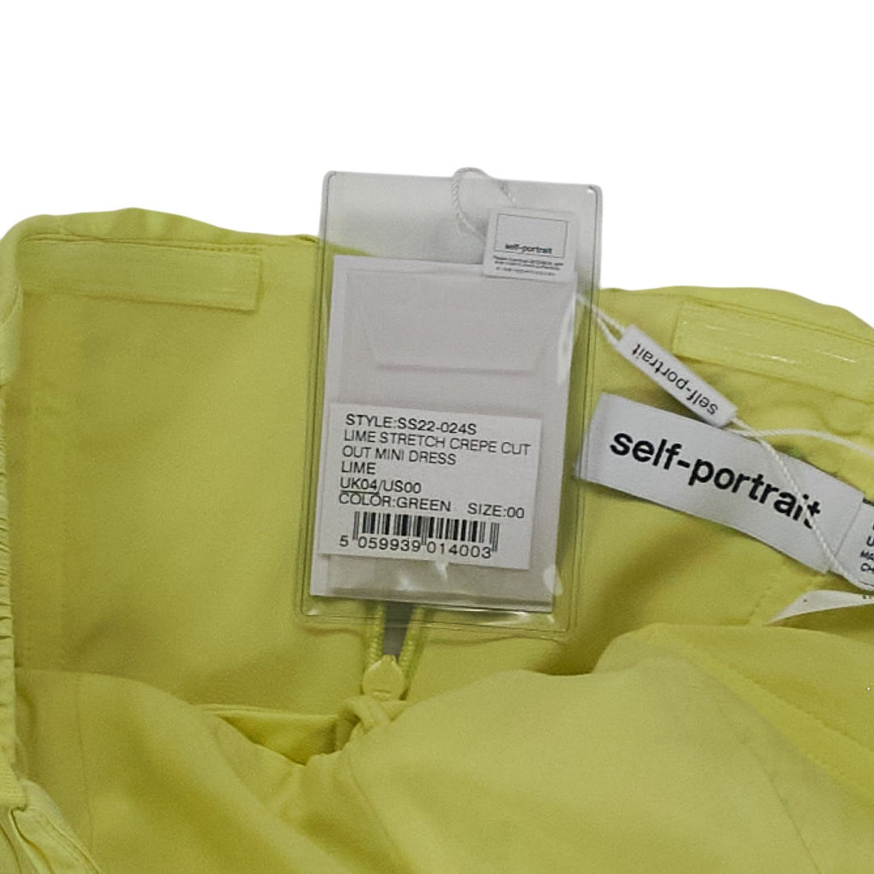 Self-Portrait Lime Stretch Crepe Mini Dress