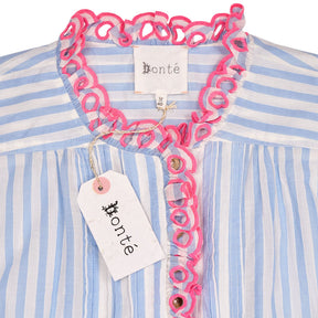 Bonté Blue White Striped Neon Etienne Shirt
