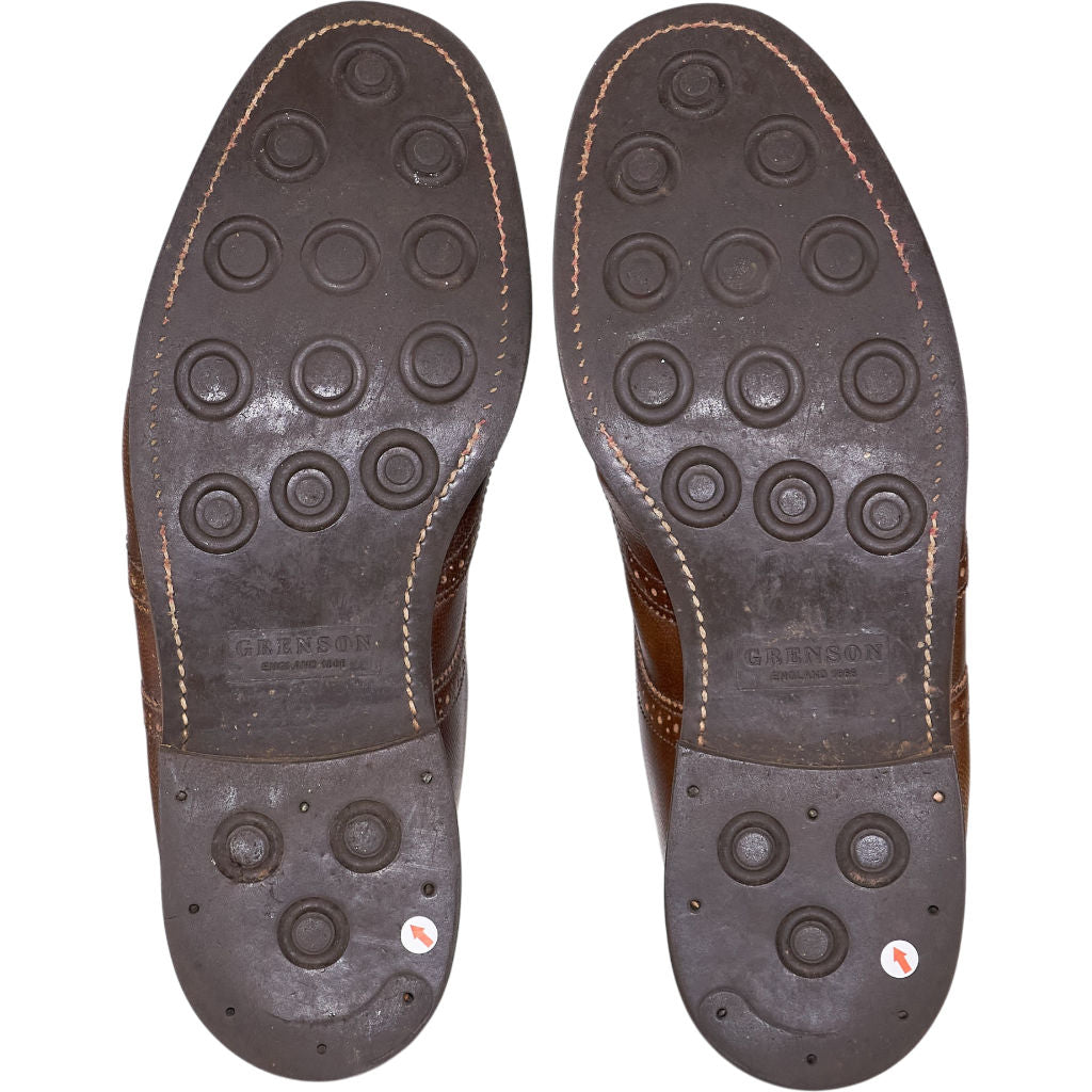 Grenson Brown Leather Brogue Boots