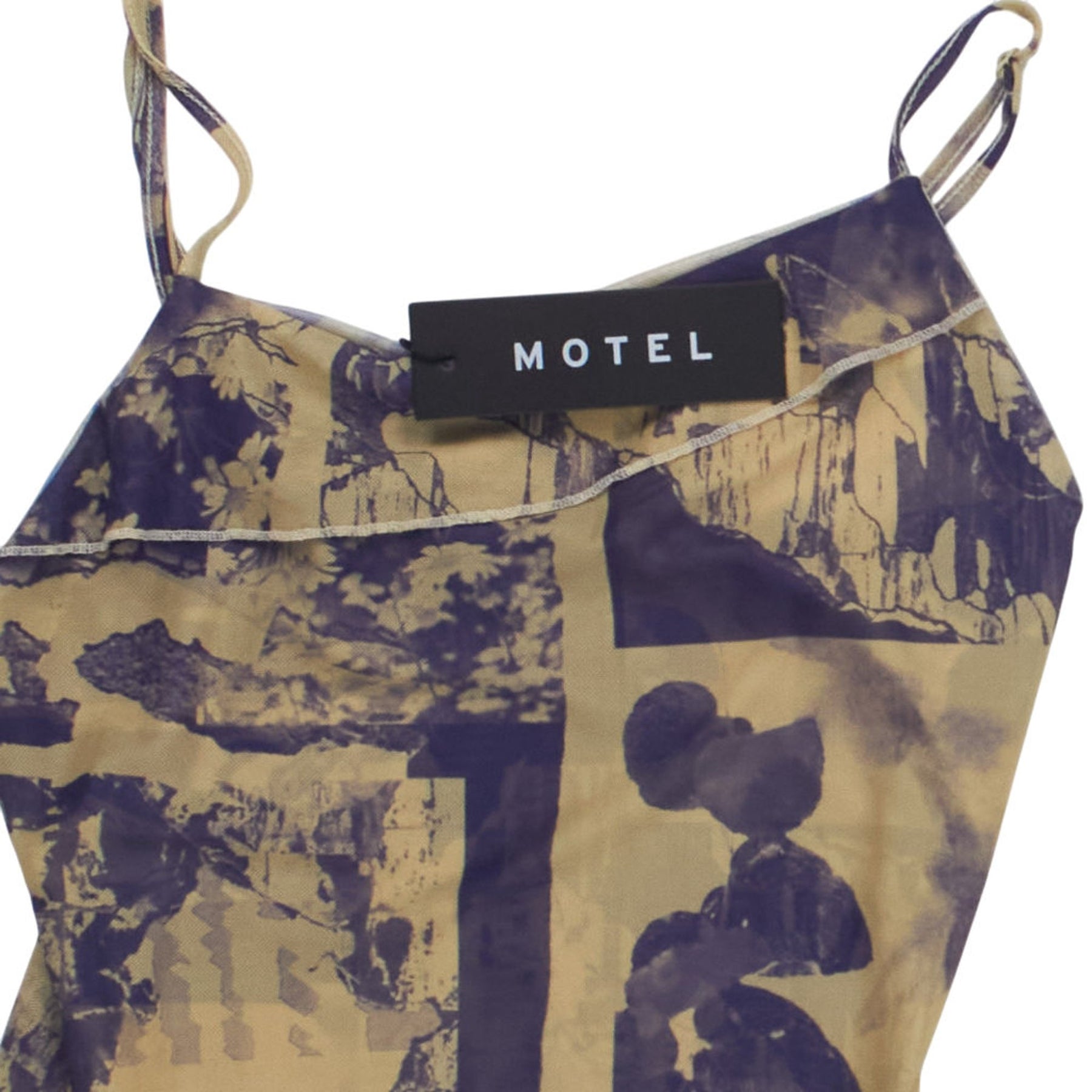 Motel Shinura Collage Floral Shadow Purple Dress