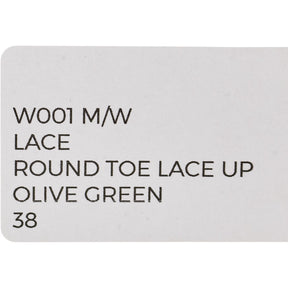 By Walid Olive Green Lace Up Trainers