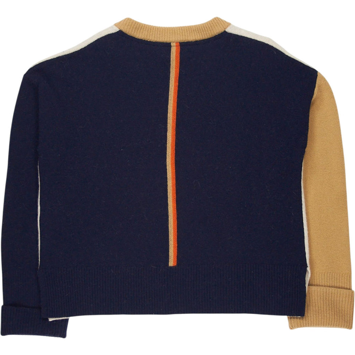 Beaufort & Blake Cream Colour Block V-Neck Jumper