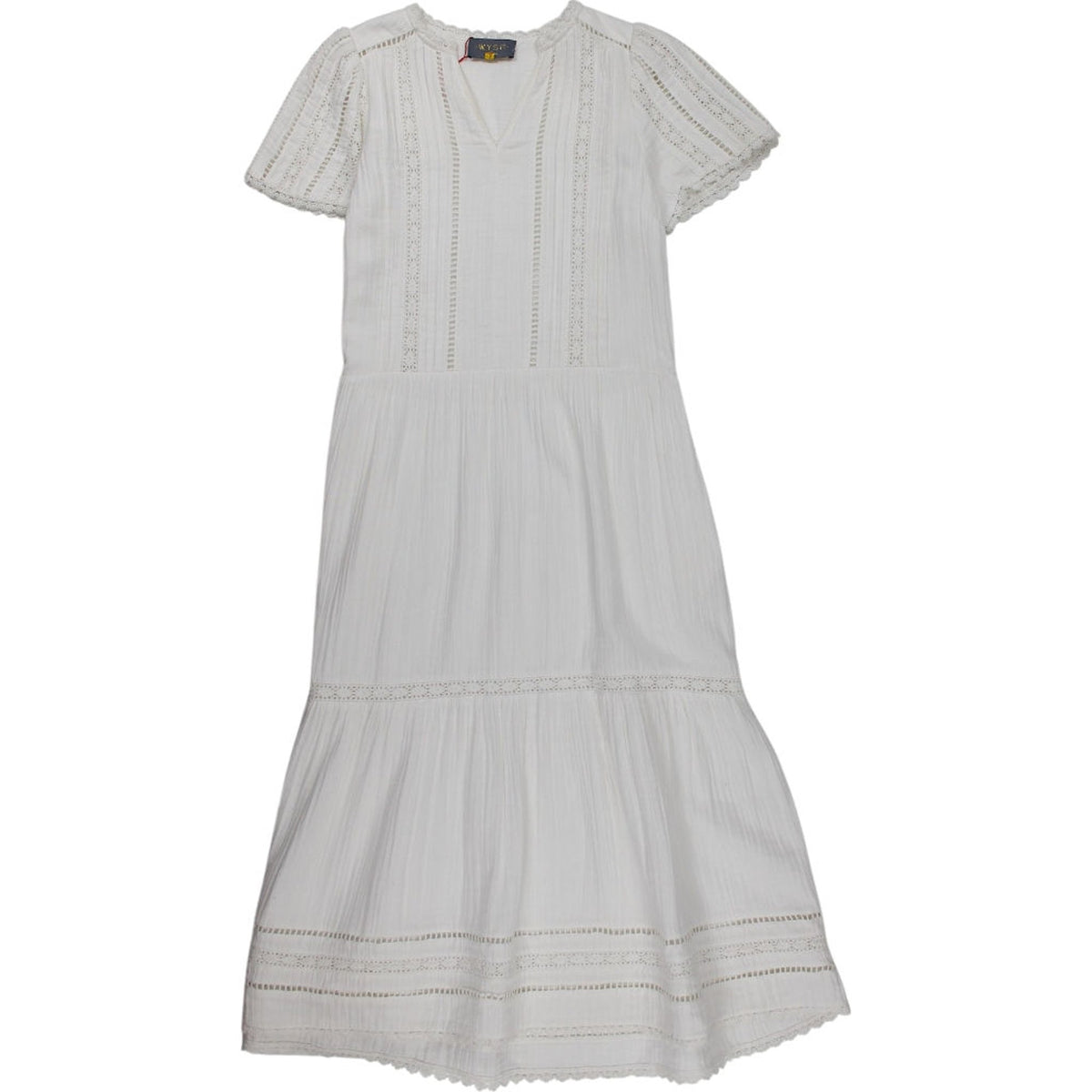 Wyse White Lace Trim Dress