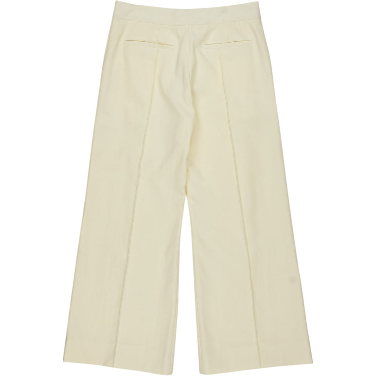 Studio Nicholson Cream Linen Low Rise Flare Trousers