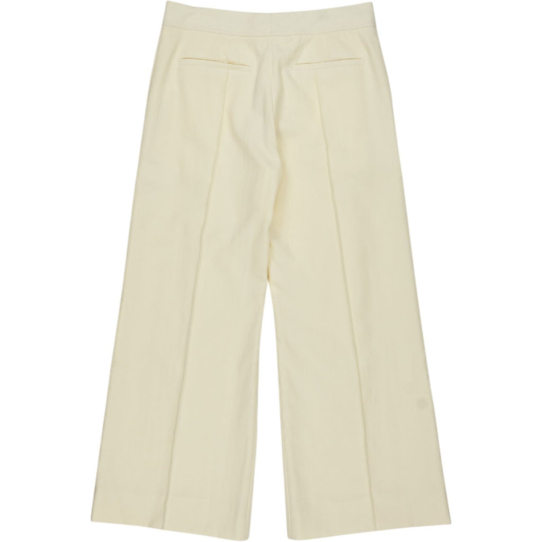Studio Nicholson Cream Linen Low Rise Flare Trousers