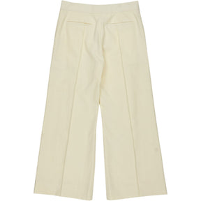 Studio Nicholson Cream Linen Low Rise Flare Trousers