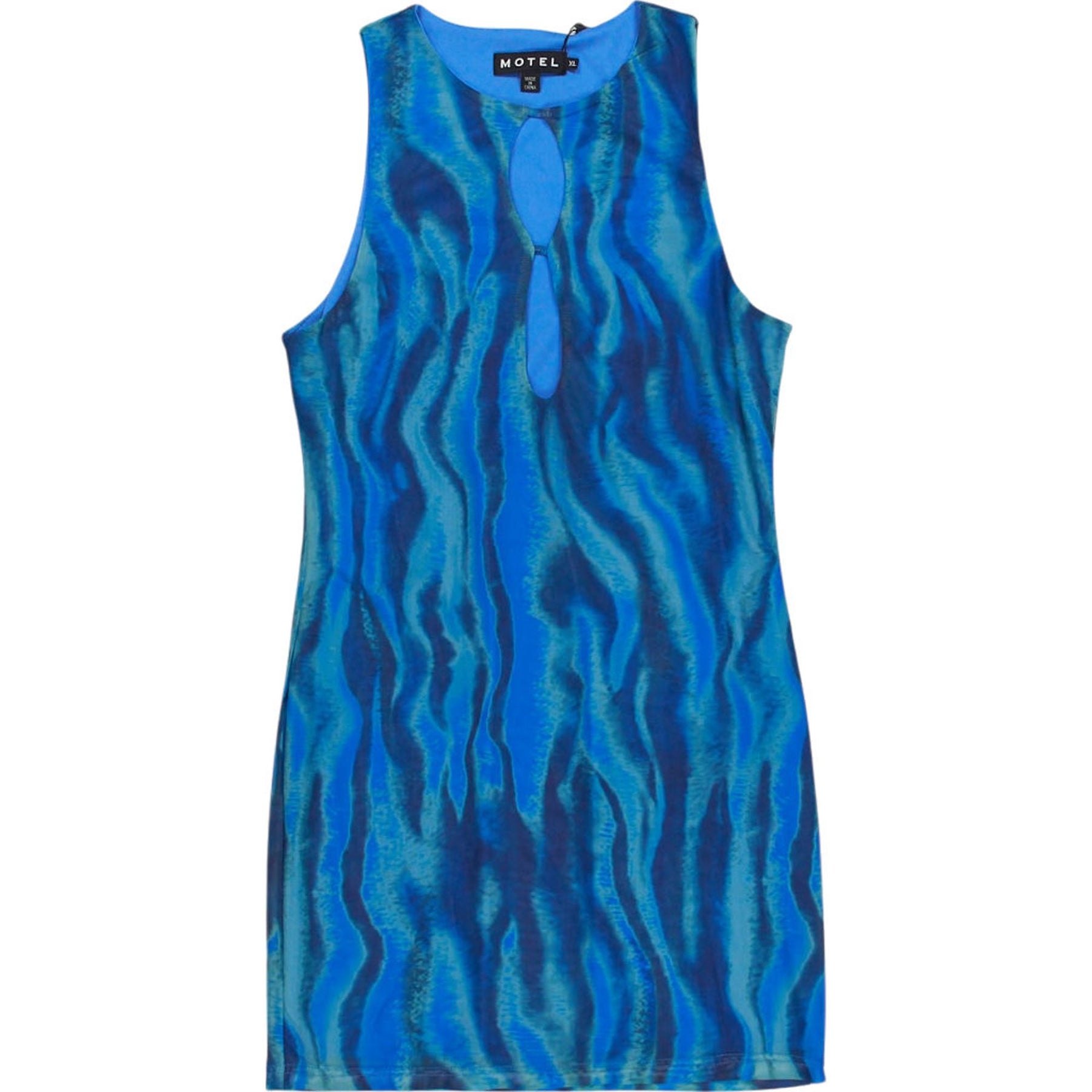Motel Blue Wave Pattern Dress