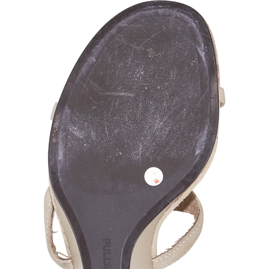 Pull & Bear x Karoline Vitto Cream Suede Wedge Sandals