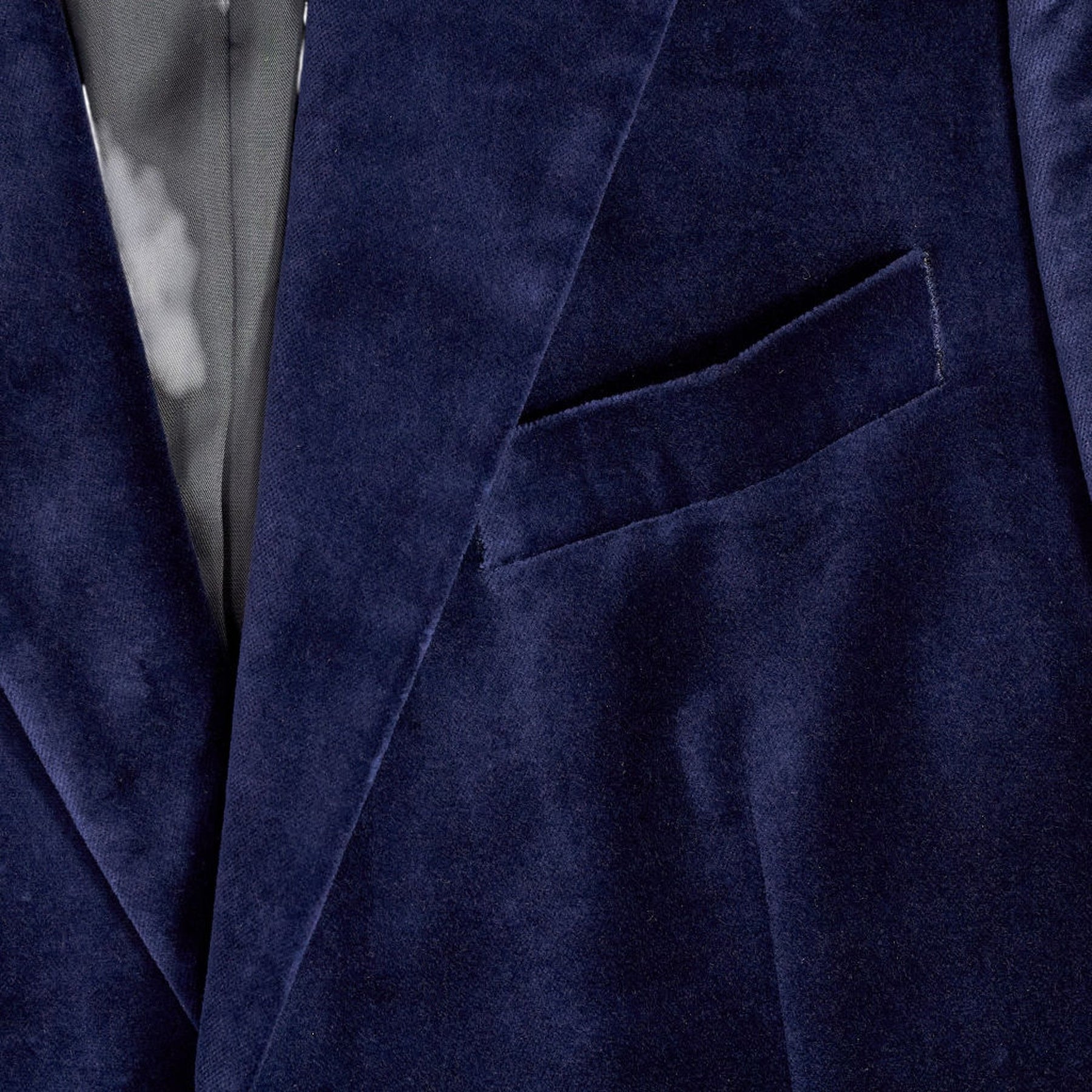 Moss Blue Velvet Regular Fit Jacket