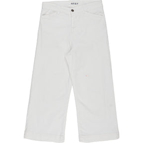 NRBY White Cropped Trousers