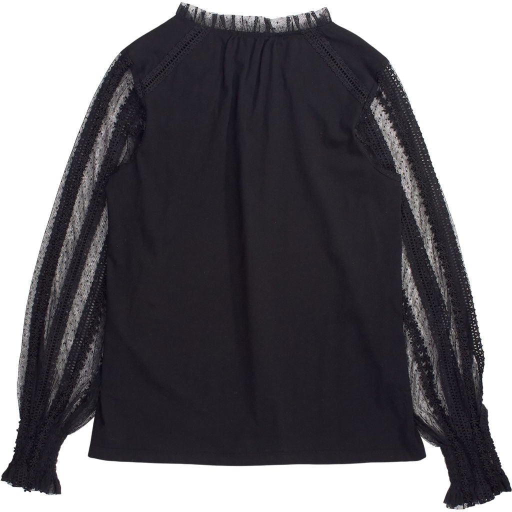 WYSE Black Laney Jersey Mix Top
