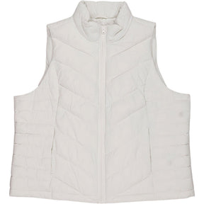 Lands' End White Quilted Puffer Vest