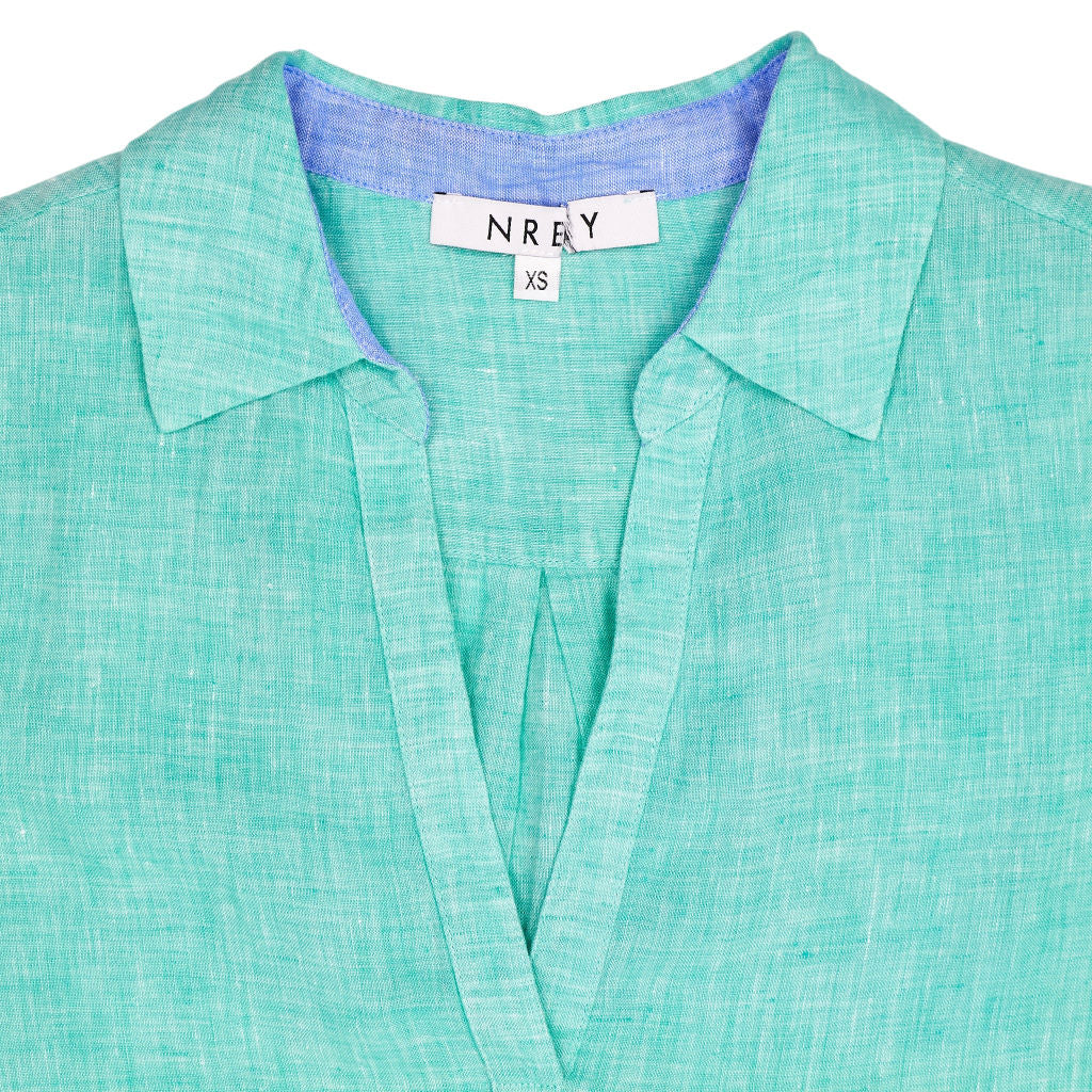 NRBY Green Linen Blouse