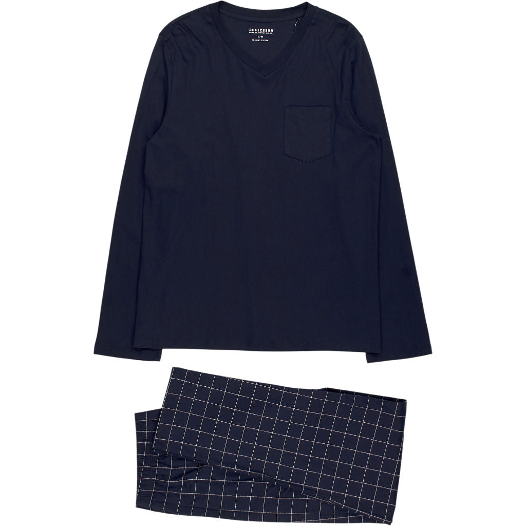 Schiesser Navy Organic Cotton Pajamas