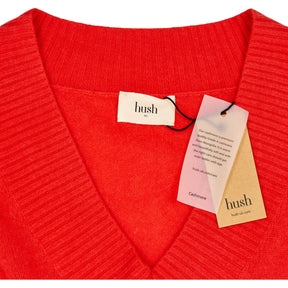 Hush Red Maddie Cashmere V Neck Jumper