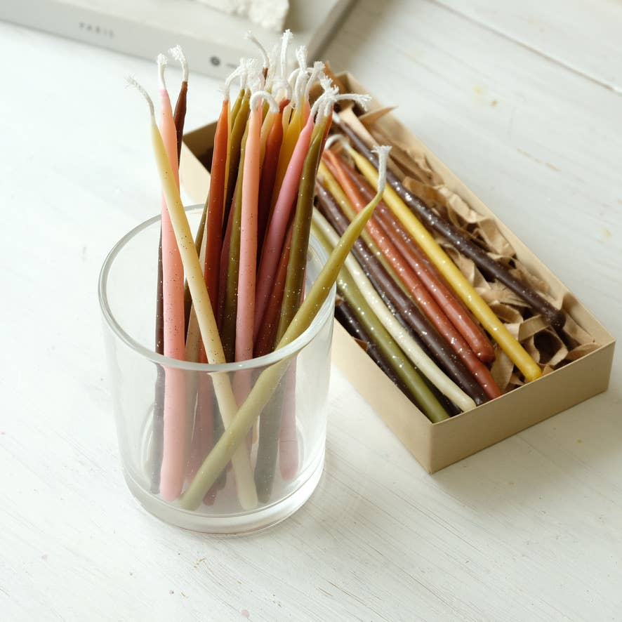 Hand Dipped Slim Beeswax Candles (Set of 15)