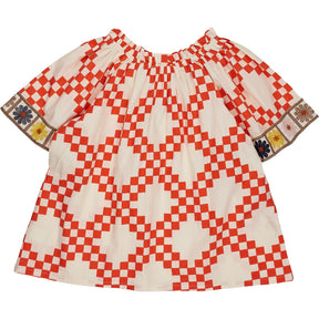 Bonté Poppy Red Clove Top Check Pattern