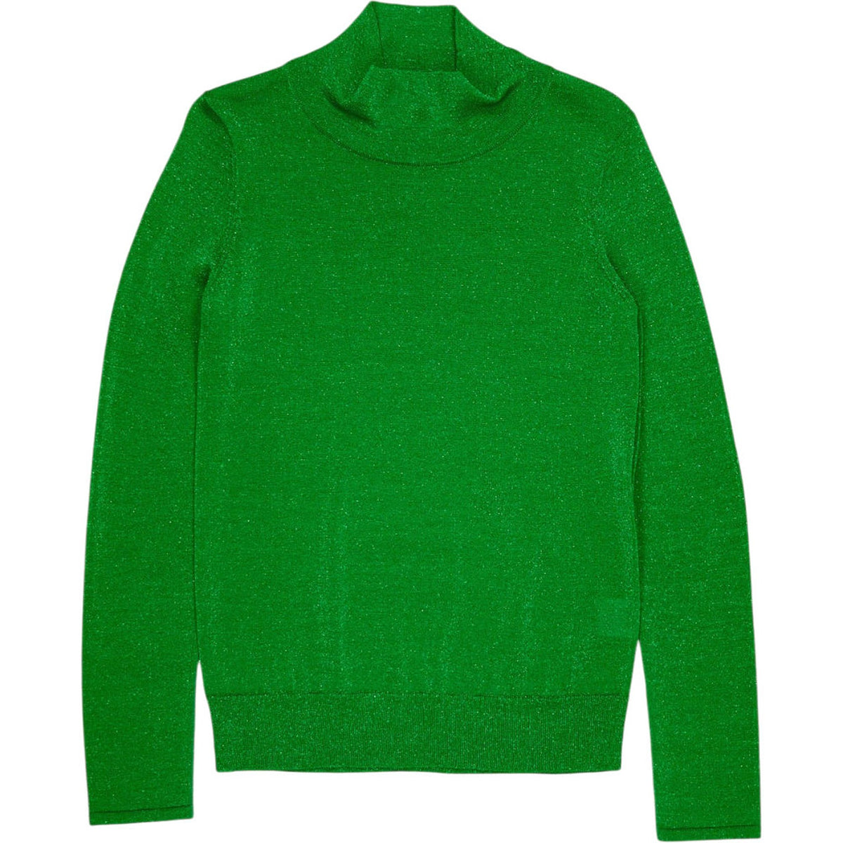 Wyse Green Remi Metallic Roll Neck Jumper