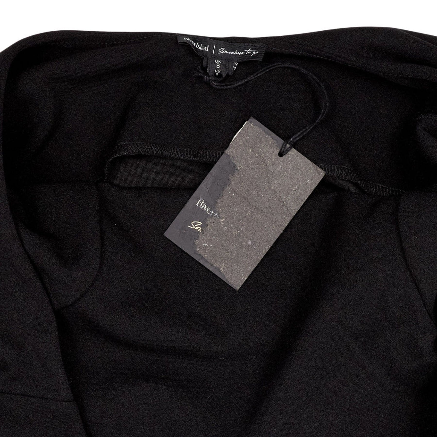 River Island Black Long Sleeve Ruffle Dress