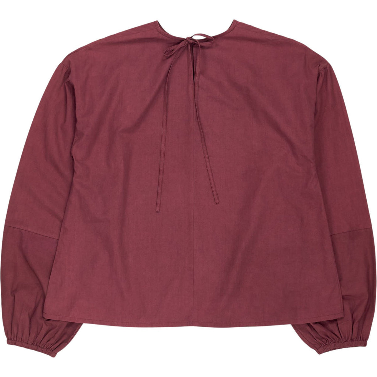 OMNES Burgundy Elma Poplin Top