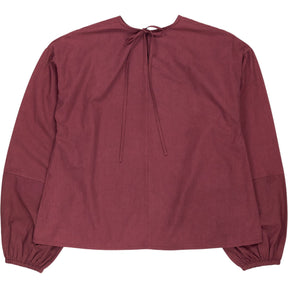 OMNES Burgundy Elma Poplin Top
