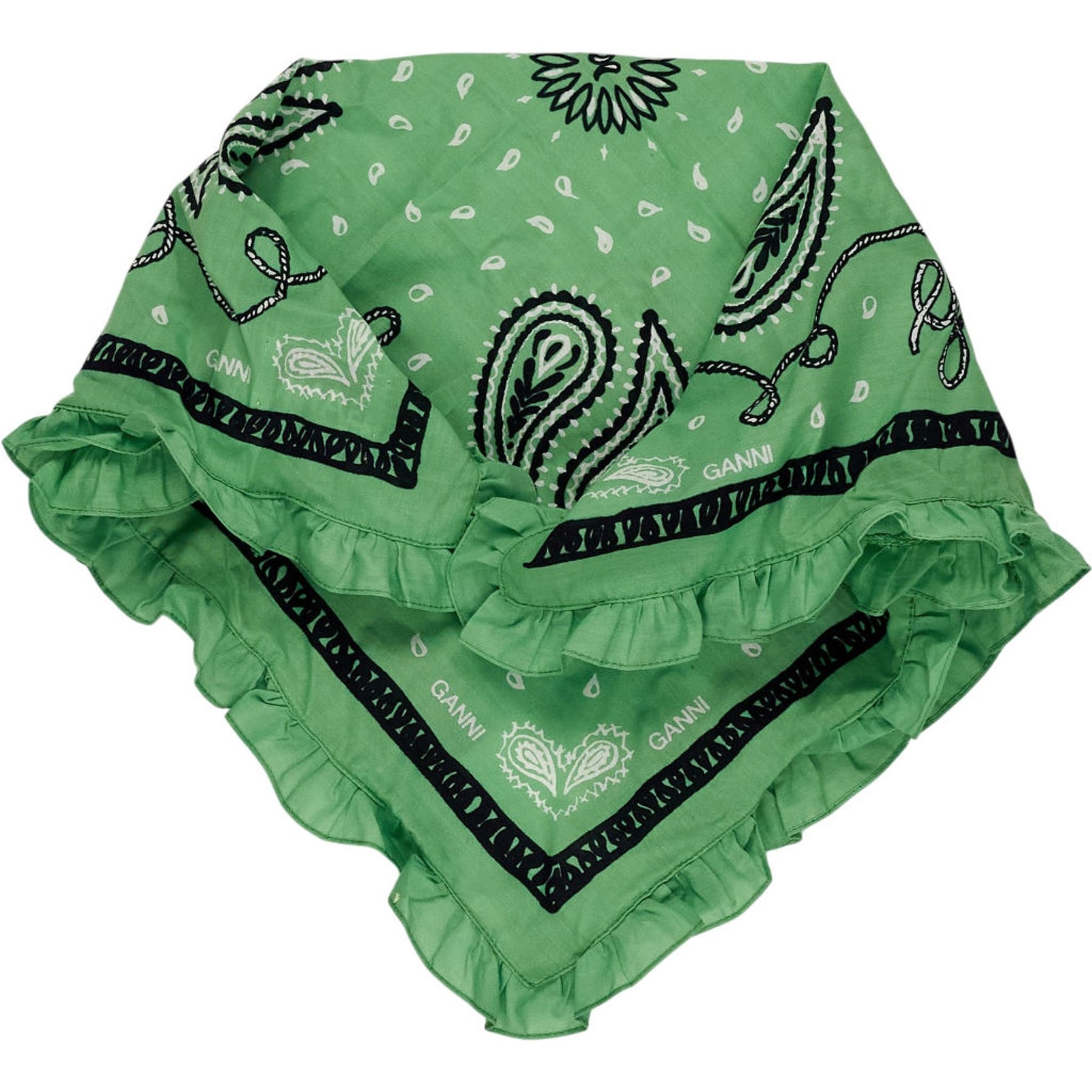 Ganni Green Peapod Bandana