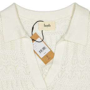 Hush Ecru Ziva Collar Knit Top
