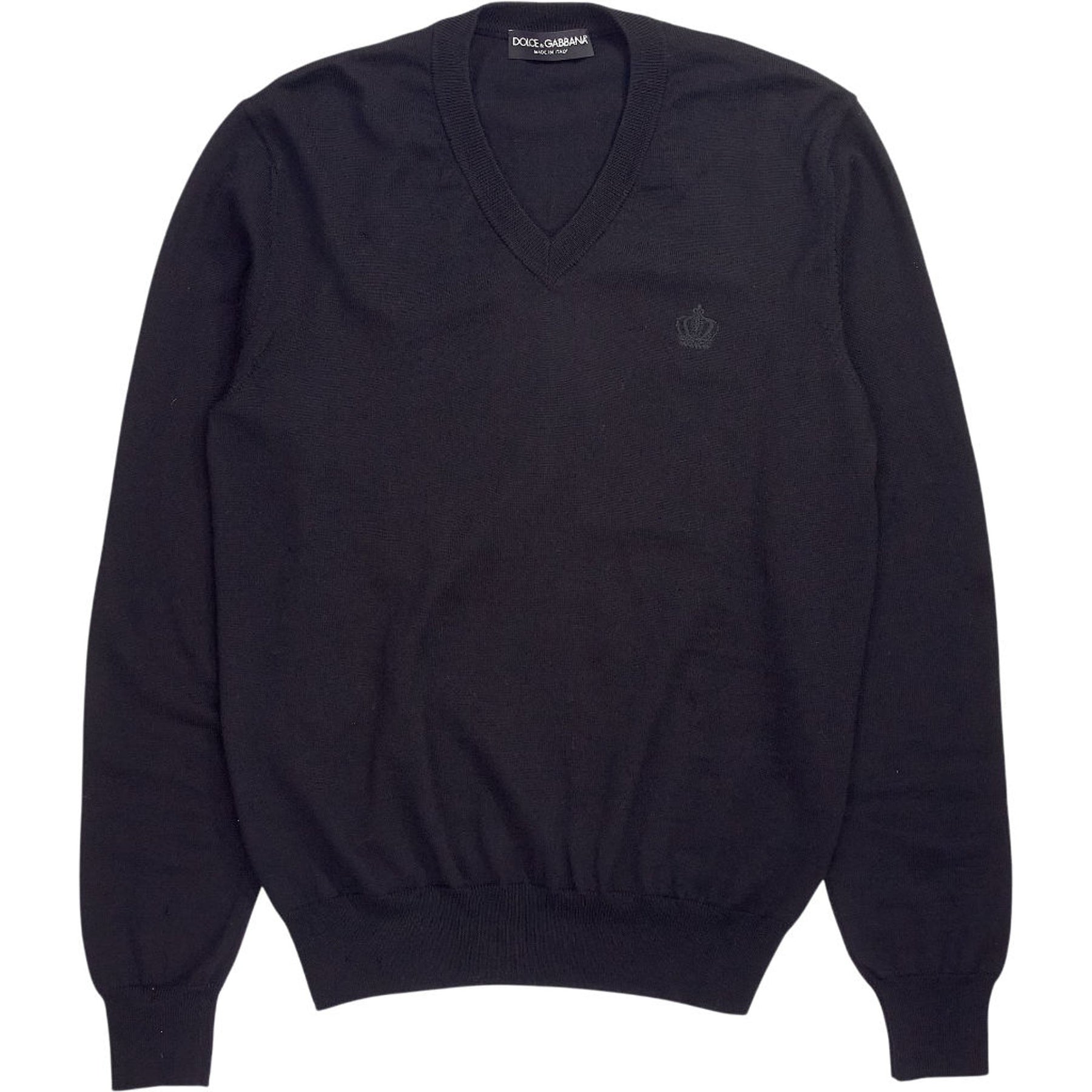 Dolce & Gabbana Black V-Neck Jumper