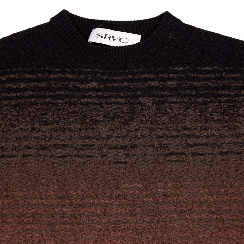 SRVC Brown Black Knit Top