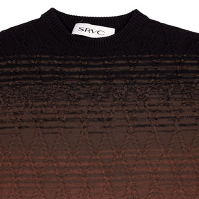 SRVC Brown Black Knit Top