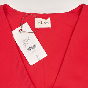 Hush True Red Grace V Neck Midi Dress