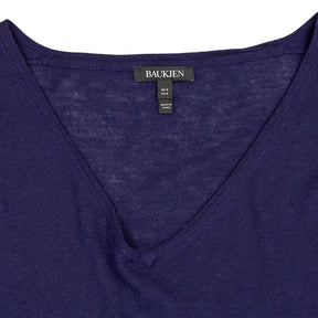 Baukjen Navy Merino V-Neck Jumper