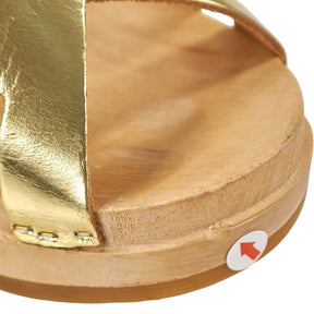 YOUYOU Gold Leather Sandals