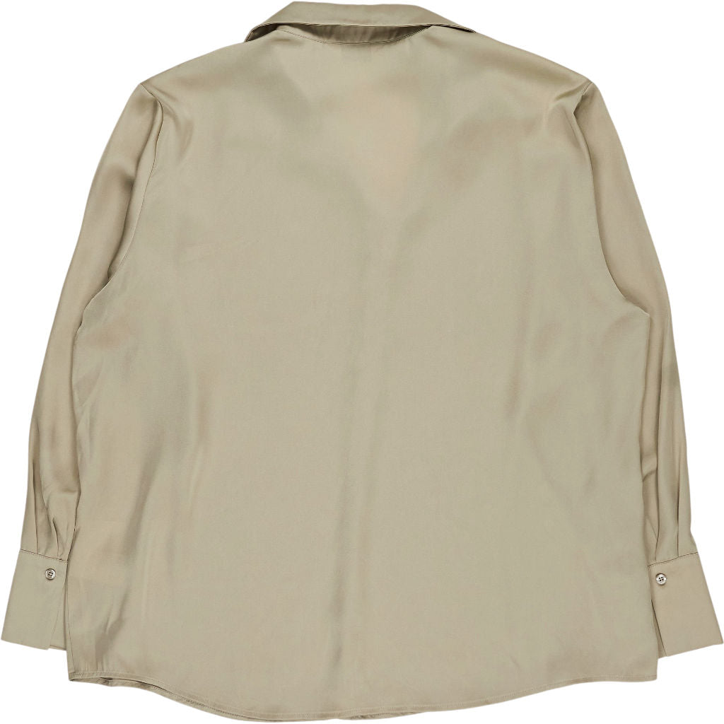 Lands' End Beige Satin Blouse