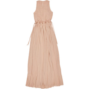 H&M Beige Pink Pleated Maxi Dress