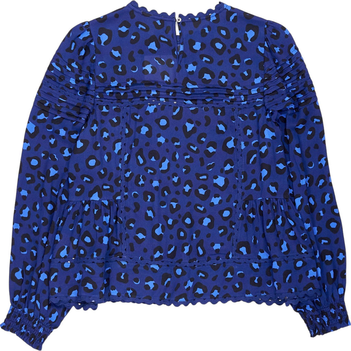 Wyse Blue Leopard Print Top 1