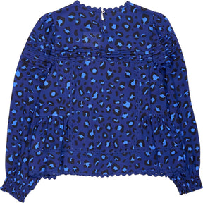 Wyse Blue Leopard Print Top 1
