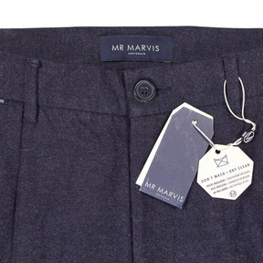 MR MARVIS Blue/Grey Cosmis Flannel Trousers