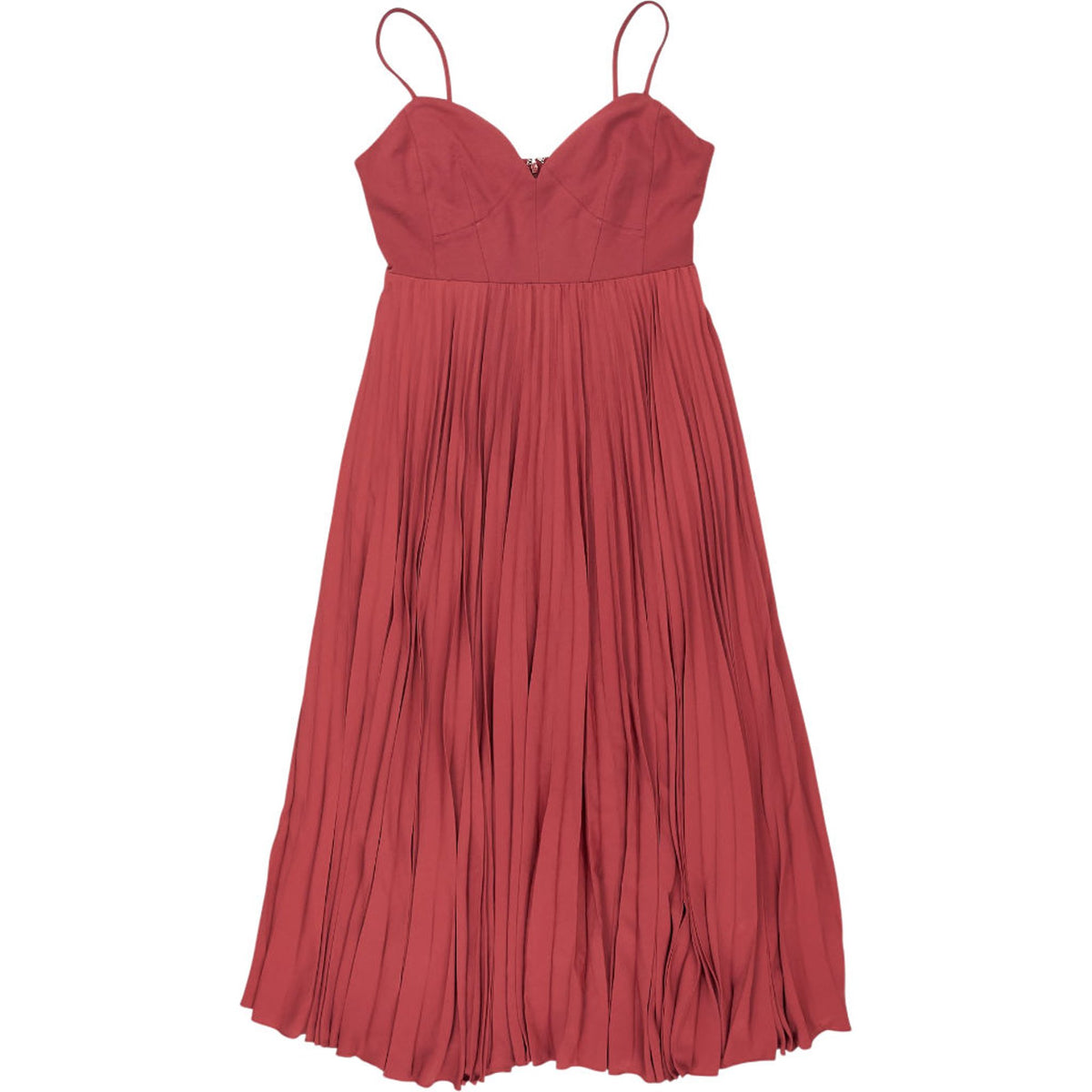 Anthropologie Red Pleated Midi Dress