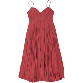 Anthropologie Red Pleated Midi Dress