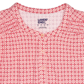Lands' End Red Print Blouse
