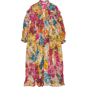 NRBY Multi Frill Print Long Dress