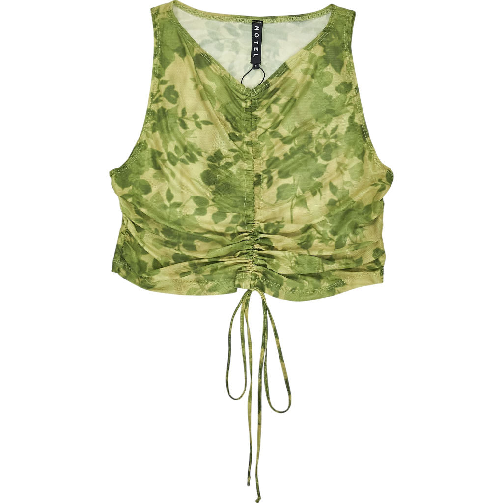 Motel Green Blurred Floral Lasa Vest