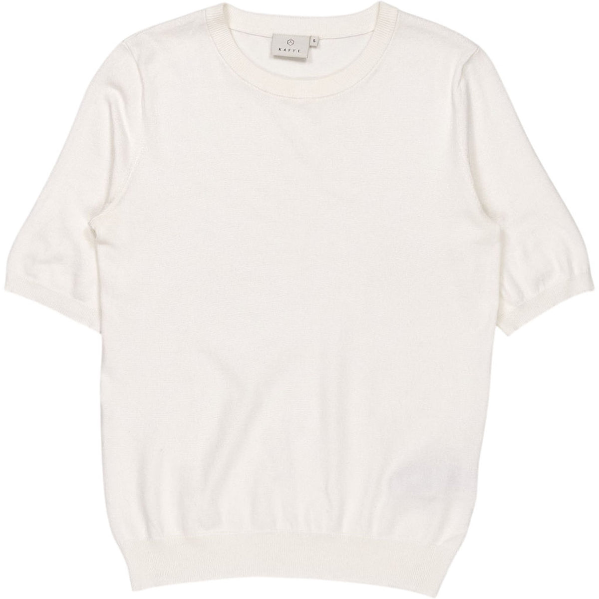 Kaffe Cream Knit Short Sleeve Top