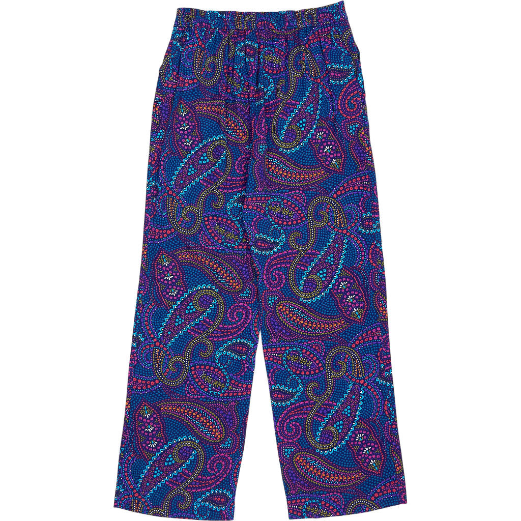 NRBY Blue Paisley Silk Trousers
