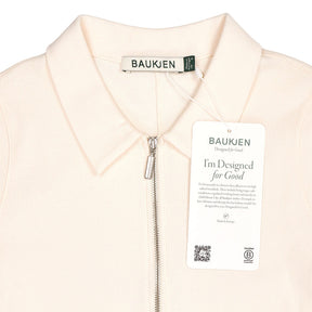 Baukjen Cream Zip Collar Organic Cotton Top