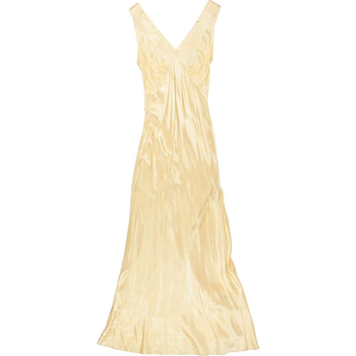 Omnes Yellow Satin Maxi Dress